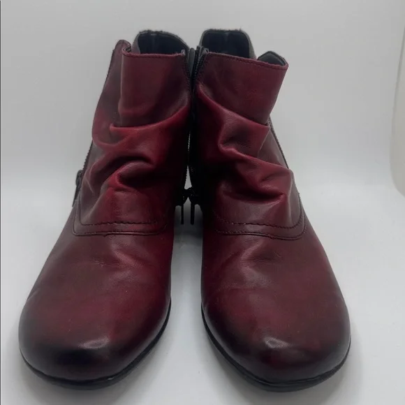 REMONTE Women's Burgundy Ankle Zip Up Boots Size 39 - Picture 2 of 12